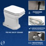 Copriwater Decò Cesame legno rivestito in resina poliestere bianco - immagine 5