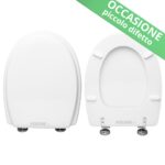 OCCASIONE, piccolo difetto - Copriwater Loft Hidra legno rivestito in resina poliestere bianco