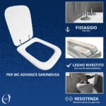 Copriwater Advance Sanindusa legno rivestito in resina poliestere bianco - immagine 5