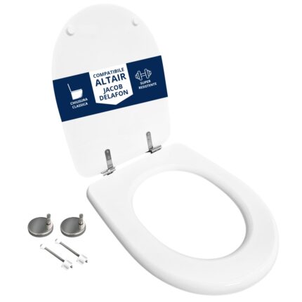 Copriwater Altair Jacob Delafon legno rivestito in resina poliestere bianco