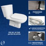 Copriwater Altair Jacob Delafon legno rivestito in resina poliestere bianco - immagine 5