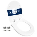 Copriwater Antares Jacob Delafon legno rivestito in resina poliestere bianco