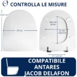 Copriwater Antares Jacob Delafon legno rivestito in resina poliestere bianco - immagine 2