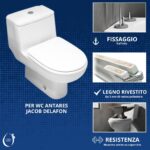 Copriwater Antares Jacob Delafon legno rivestito in resina poliestere bianco - immagine 5