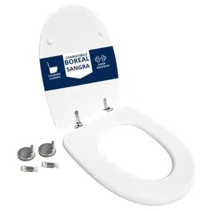 Copriwater Boreal Sangra legno rivestito in resina poliestere bianco