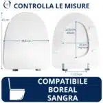 Copriwater Boreal Sangra legno rivestito in resina poliestere bianco - immagine 2
