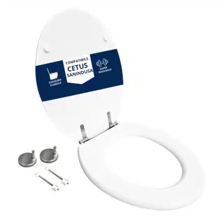Copriwater Cetus Sanindusa legno rivestito in resina poliestere bianco