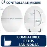 Copriwater Cetus Sanindusa legno rivestito in resina poliestere bianco - immagine 2