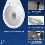 Copriwater Cetus Sanindusa legno rivestito in resina poliestere bianco - immagine 5
