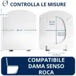 Copriwater Dama Senso Roca legno rivestito in resina poliestere bianco - immagine 2