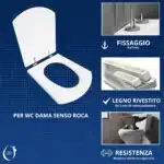 Copriwater Dama Senso Roca legno rivestito in resina poliestere bianco - immagine 5