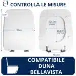 Copriwater Duna Bellavista legno rivestito in resina poliestere bianco - immagine 2
