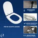Copriwater Europa Sangra legno rivestito in resina poliestere bianco - immagine 5