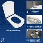 Copriwater Hall Roca legno rivestito in resina poliestere bianco - immagine 5