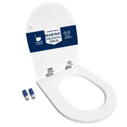 Copriwater Marina Orizontal Gala legno rivestito in resina poliestere bianco