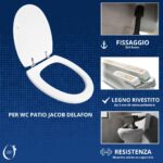 Copriwater Patio Jacob Delafon legno rivestito in resina poliestere bianco - immagine 5