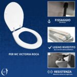Copriwater Victoria Roca legno rivestito in resina poliestere bianco - immagine 5