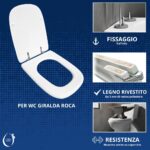 Copriwater Giralda Roca legno rivestito in resina poliestere bianco - immagine 5