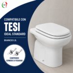 Copriwater Tesi Ideal Standard legno verniciato Bianco I.S. economico - immagine 3