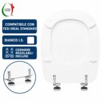 Copriwater Tesi Ideal Standard legno verniciato Bianco I.S. economico - immagine 4