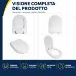Copriwater Aveiro Sanindusa legno rivestito in resina poliestere bianco - immagine 3