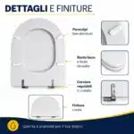 Copriwater Aveiro Sanindusa legno rivestito in resina poliestere bianco - immagine 4