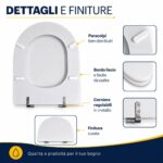Copriwater Stylo Bellavista legno rivestito in resina poliestere bianco - immagine 4