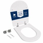 Copriwater Alfa Sanindusa legno rivestito in resina poliestere bianco