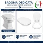 Copriwater Retrò Kerasan legno rivestito in resina poliestere bianco - immagine 5