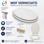 Copriwater Ellisse Ideal Standard legno verniciato Bianco I.S. economico - immagine 4