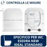 Copriwater Esedra New Ideal Standard SLIM Soft Close e Sgancio Rapido fissaggio dall'alto termoindurente bianco - immagine 2