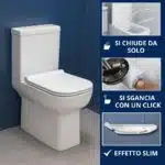 Copriwater Esedra New Ideal Standard SLIM Soft Close e Sgancio Rapido fissaggio dall'alto termoindurente bianco - immagine 4