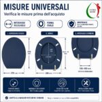 Copriwater Universale Ovale in MDF Blu Opaco - immagine 2