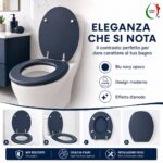 Copriwater Universale Ovale in MDF Blu Opaco - immagine 3