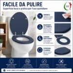 Copriwater Universale Ovale in MDF Blu Opaco - immagine 6