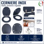 Copriwater Universale Ovale in MDF Blu Opaco - immagine 7