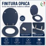 Copriwater Universale Ovale in MDF Blu Opaco - immagine 4