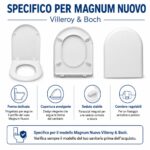 Copriwater Magnum Nuovo Villeroy & Boch termoindurente bianco Soft Close - immagine 4