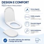 Copriwater Magnum Nuovo Villeroy & Boch termoindurente bianco Soft Close - immagine 5