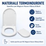 Copriwater Magnum Nuovo Villeroy & Boch termoindurente bianco Soft Close - immagine 6