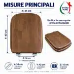 Copriwater Conca Ideal Standard compatibile legno massello noce - immagine 2
