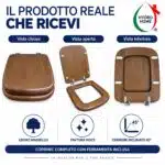 Copriwater Conca Ideal Standard compatibile legno massello noce - immagine 4