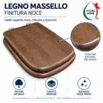 Copriwater Conca Ideal Standard compatibile legno massello noce - immagine 5