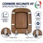 Copriwater Conca Ideal Standard compatibile legno massello noce - immagine 6