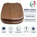 Copriwater Conca Ideal Standard compatibile legno massello noce - immagine 7