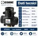 ESBE VTC511 Valvola Anticondensa 55°C DN25 Rp 1” Kvs 9 per Caldaie a Combustibile Solido – 51020200 - immagine 2