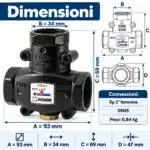 ESBE VTC511 Valvola Anticondensa 55°C DN25 Rp 1” Kvs 9 per Caldaie a Combustibile Solido – 51020200 - immagine 3