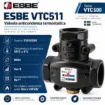 ESBE VTC511 Valvola Anticondensa 55°C DN25 Rp 1” Kvs 9 per Caldaie a Combustibile Solido – 51020200 - immagine 5